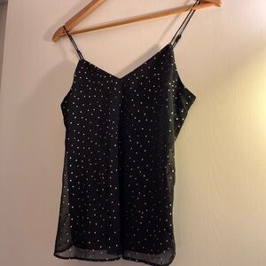 Nine West Gold Sequin Camisole Top